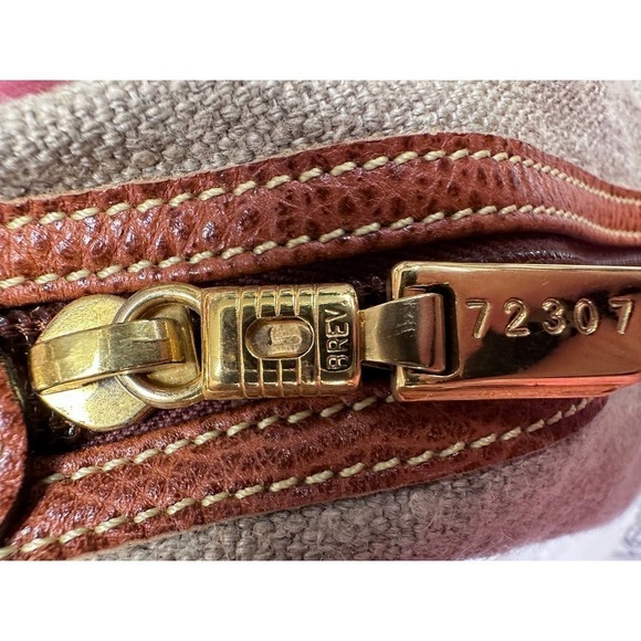 Vintage Redwall Linen Shoulder Bag Leather TRIM NWOT - Picture 8 of 10